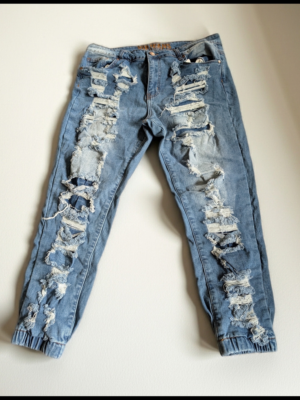 V.I.P. Blue Ripped Denim Jogger Jeans 17/18 Regular Fit 26" Inseam